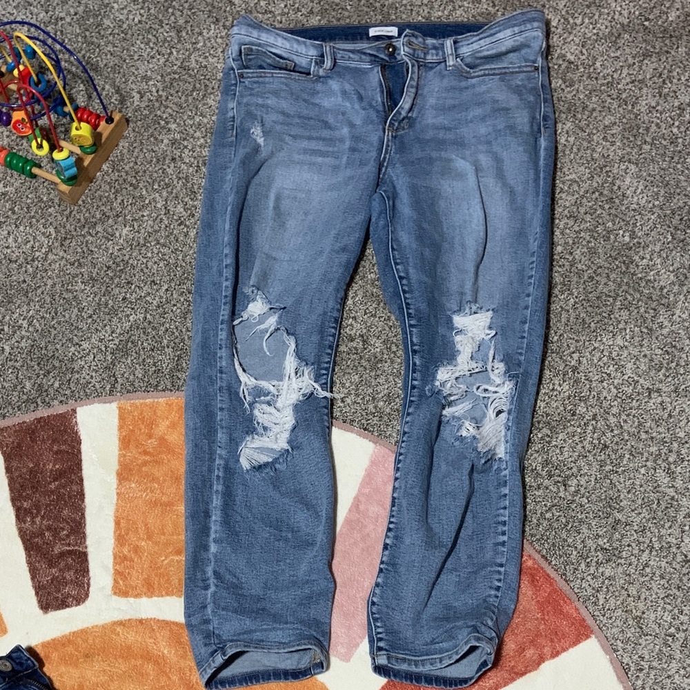 Sneak Peek Distressed Light Blue Boyfriend Jeans